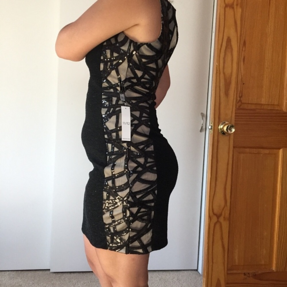 New black sequin bodycon dress